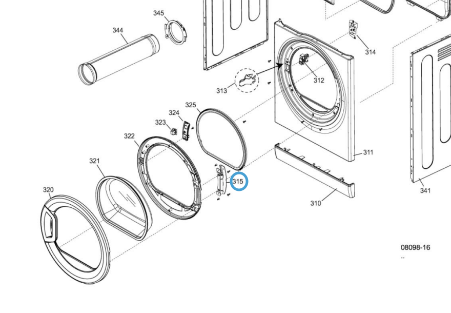 Splendide Door Hinge Assembly 731615