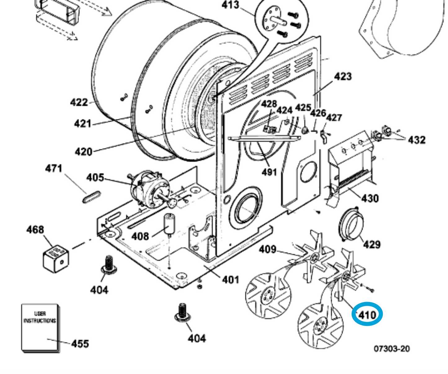 Splendide® Washer Dryer Blower Wheel 116327 Outer