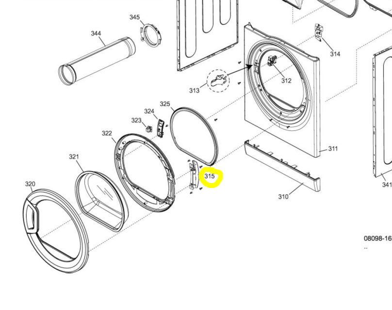 Splendide Door Hinge Assembly 731615