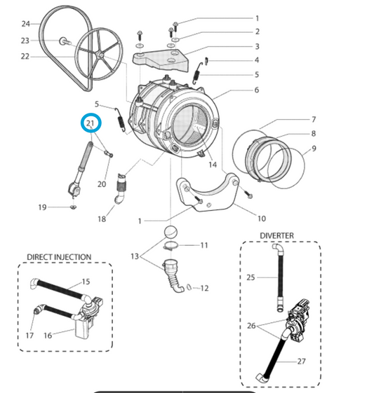 Splendide® 309597 Shock Absorber for WFL1300XD Washer