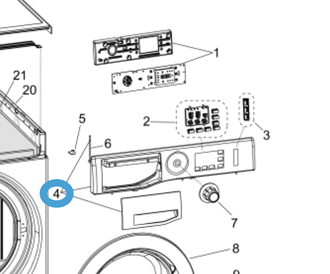 Splendide® Control Panel Housing 642148 – WDV2200XCD – RV Washers & Dryers