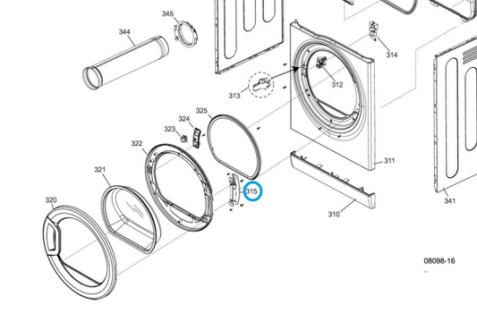 Splendide Door Hinge Assembly 731615
