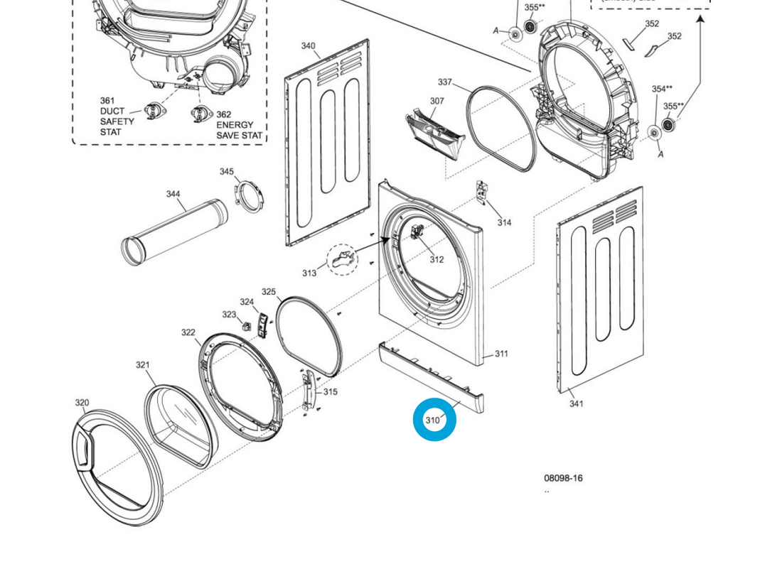 Splendide Lower Front Panel 512967 – RV Washers & Dryers